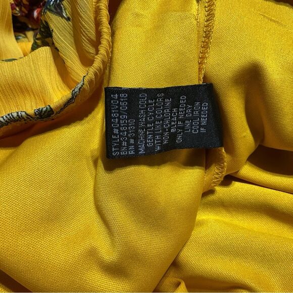 AGB Mustard Floral Print Cold Shoulder Blouse - Picture 13 of 13